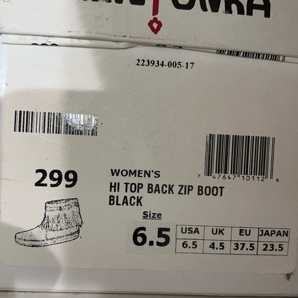 AUTH NIB MINNETONKA Hi-Top Back Zip Boot Black - Picture 7 of 7